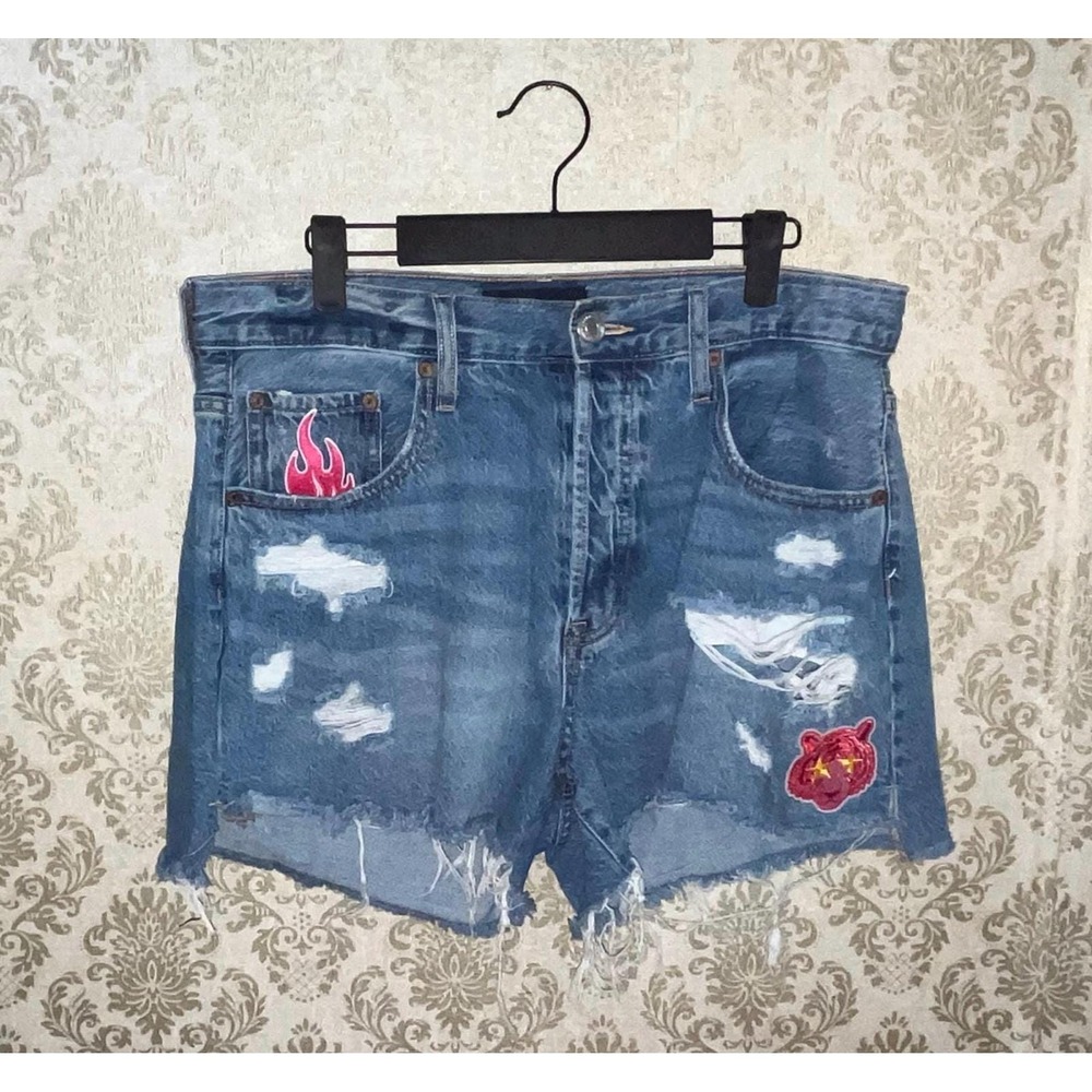 Aeropostale Aero Ripped Denim Women's Shorts DIY Upcycled OOAK Sz. 12